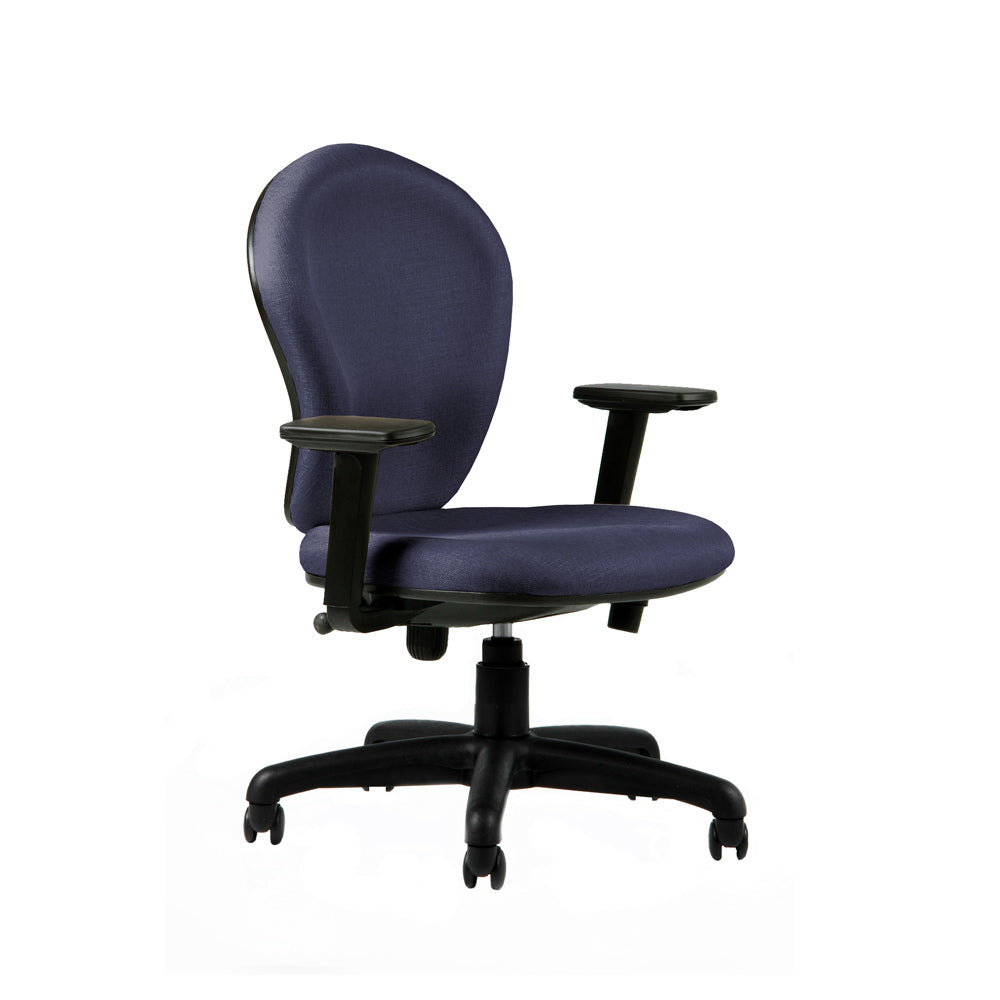 Silla ERGO Base negra Apoyabrazos fijo - Tela
